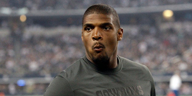 FILE - In this Sept. 28, 2014, file photo, Dallas Cowboys' Michael Sam walks along the sideline during the second half of an