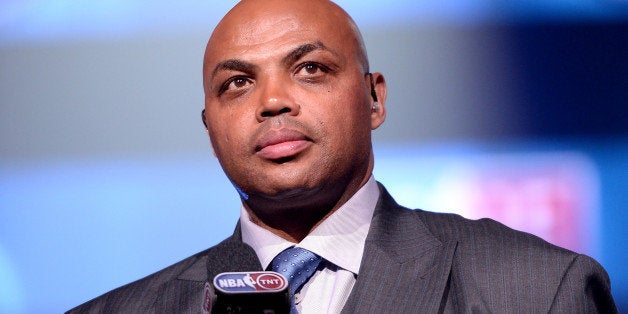 NEW YORK, NY - FEBRUARY 12: Basketball player Charles Barkley speaks onstage as Fall Out Boy takes the stage at American Express All-Star Live at Hammerstein Ballroom broadcast live on TNT to tip-off NBA All-Star 2015 on February 12, 2015 in New York City. (Photo by Stephen Lovekin/Getty Images for American Express)