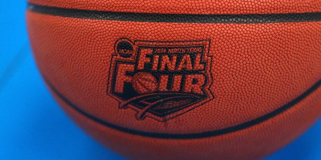 ARLINGTON, TX - APRIL 04: The Wilson basketball with the Final Four logo is seen as the Kentucky Wildcats practice ahead of the 2014 NCAA Men's Final Four at AT&T Stadium on April 4, 2014 in Arlington, Texas. (Photo by Ronald Martinez/Getty Images)