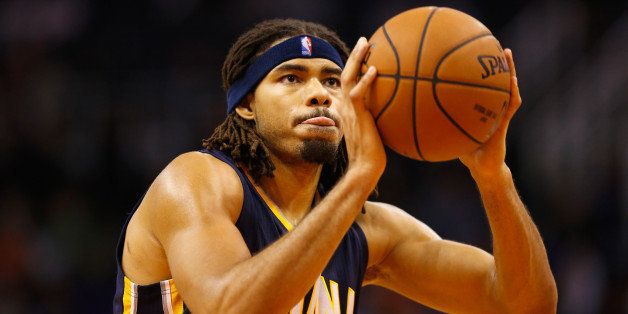 PHOENIX, AZ - DECEMBER 02: Chris Copeland #22 of the Indiana Pacers shoots a free throw shot against the Indiana Pacers during the NBA game at US Airways Center on December 2, 2014 in Phoenix, Arizona. NOTE TO USER: User expressly acknowledges and agrees that, by downloading and or using this photograph, User is consenting to the terms and conditions of the Getty Images License Agreement. (Photo by Christian Petersen/Getty Images)