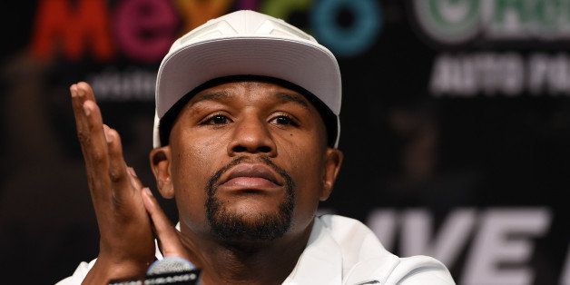 LAS VEGAS, NV - SEPTEMBER 10: WBC/WBA welterweight champion Floyd Mayweather Jr. attends a news conference at the MGM Grand Hotel/Casino on September 10, 2014 in Las Vegas, Nevada. Mayweather Jr. will defend his titles against Marcos Maidana on September 13 in Las Vegas. (Photo by Ethan Miller/Getty Images)
