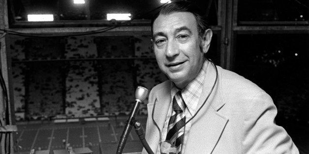 Television sports reporter Howard Cosell poses in the broadcast booth shortly before the Dallas Cowboys-New York Giants game in the Cotton Bowl in Dallas, Tex., on Monday, Oct. 12, 1971. (AP Photo)