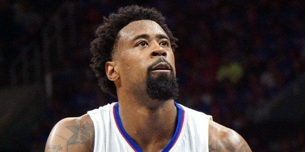 LOS ANGELES, UNITED STATES - MAY 10: DeAndre Jordan of Clippers in action during the NBA playoff game between Houston Rockets and Los Angeles Clippers at the Stapless Center, Los Angeles on May 10, 2015. (Photo by Mintaha Neslihan Eroglu/Anadolu Agency/Getty Images)