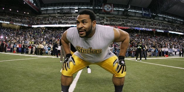DETROIT - FEBRUARY 05: Running back Jerome Bettis #36 of the Pittsburgh Steelers warms-up before the start of Super Bowl XL
