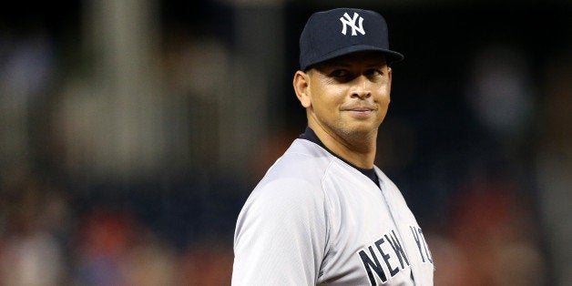 WASHINGTON, DC - MAY 19: Alex Rodriguez #13 of the New York Yankees looks on against the Washington Nationals at Nationals Park on May 19, 2015 in Washington, DC. The Washington Nationals won, 8-6. (Photo by Patrick Smith/Getty Images)