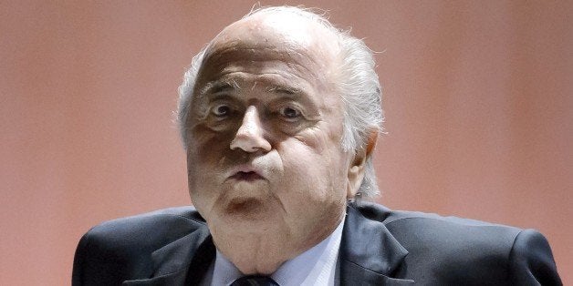 FIFA President Sepp Blatter reacts after a break during the 65th FIFA Congress in Zurich on May 29, 2015 in Zurich. Sepp Blat