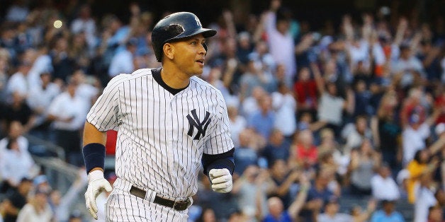NEW YORK, NY - JUNE 19: Alex Rodriguez #13 of the New York Yankees hits a home run as well as getting his 3000th career hit