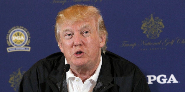 Donald Trump speaks during a news conference in Rancho Palos Verdes, Calif., on Tuesday, March 10, 2015. Trump National Golf