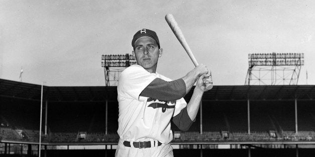 Brooklyn Dodgers infielder Gil Hodges is shown in posed action in New York, May 10, 1951. (AP Photo/John Rooney)