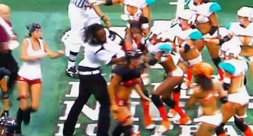 Lingerie Football Brawl Miami Caliente Tampa Bay Breeze Fight