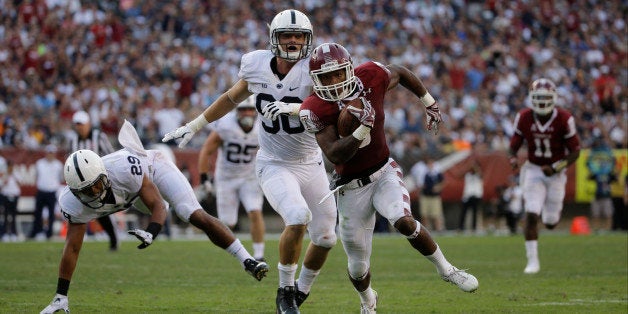 Temple's Jahad Thomas in action during an NCAA college football game against Penn State, Saturday, Sept. 5, 2015, in Philadelphia. (AP Photo/Matt Slocum)