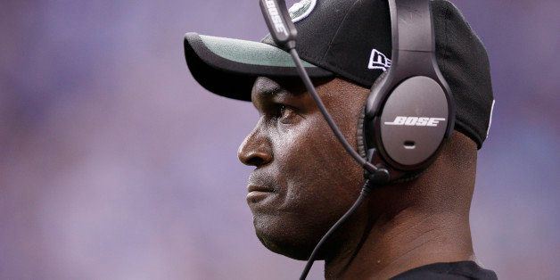 INDIANAPOLIS, IN - SEPTEMBER 21: Head coach Todd Bowles of the New York Jets looks on against the Indianapolis Colts in the second quarter at Lucas Oil Stadium on September 21, 2015 in Indianapolis, Indiana. (Photo by Joe Robbins/Getty Images)