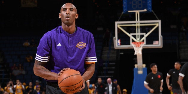 ONTARIO, CA - OCTOBER 08: Kobe Bryant #24 of the Los Angeles Lakers warms up before a preseason game against the Toronto Rap