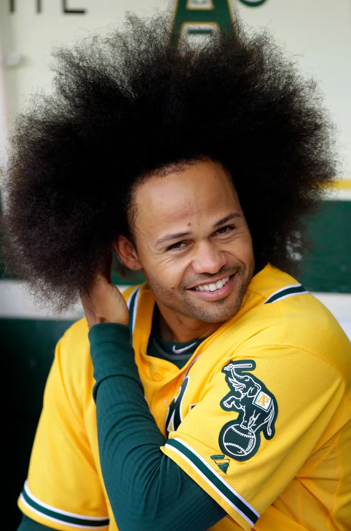 Coco Crisp Debuts New Afro Hairstyle With Oakland Athletics 