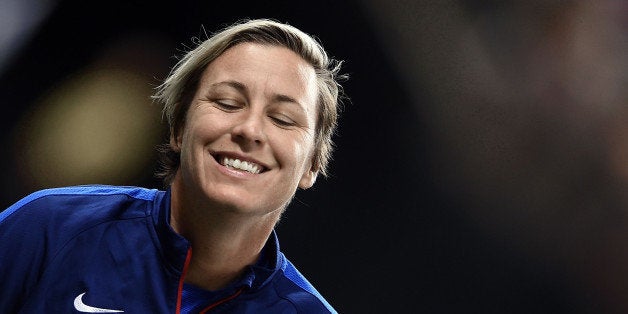NEW ORLEANS, LA - DECEMBER 16: Abby Wambach #20 of the United States watches warmups prior to the women's soccer match again