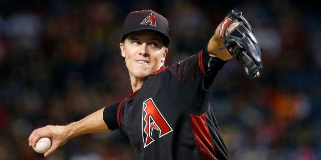 Arizona Diamondbacks starting pitcher Zack Greinke throws against the Colorado Rockies during the fourth inning of a baseball