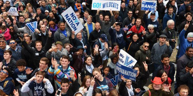 PHILADELPHIA, PA - APRIL 31: Fans line the street during the Villanova Wildcats Championship Parade on December 31, 2011 in Philadelphia, Pennsylvania. (Photo by Drew Hallowell/Getty Images)