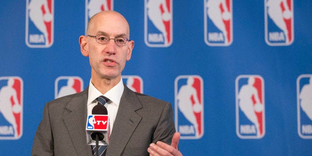 NBA Commissioner Adam Silver speaks at a news conference after an annual NBA owners meeting, Friday, Oct. 23, 2015 in New York. (AP Photo/Mark Lennihan)