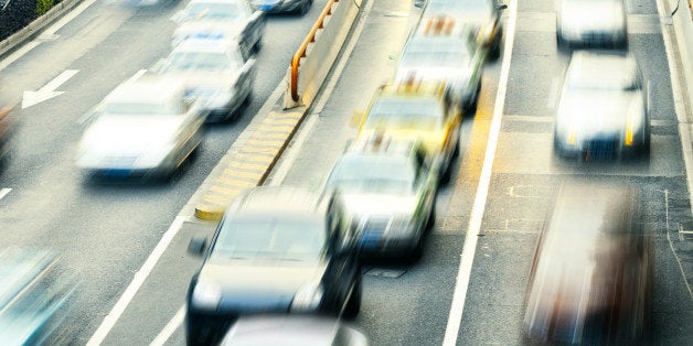 cars in highway with blur motion