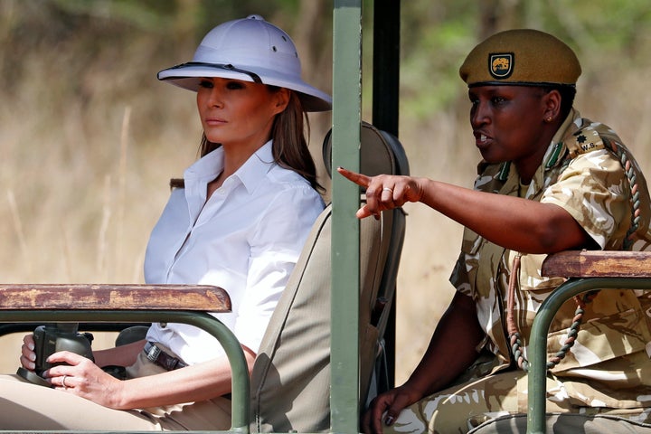 Melania Trump on a safari in Nairobi, Kenya, on Oct. 5.