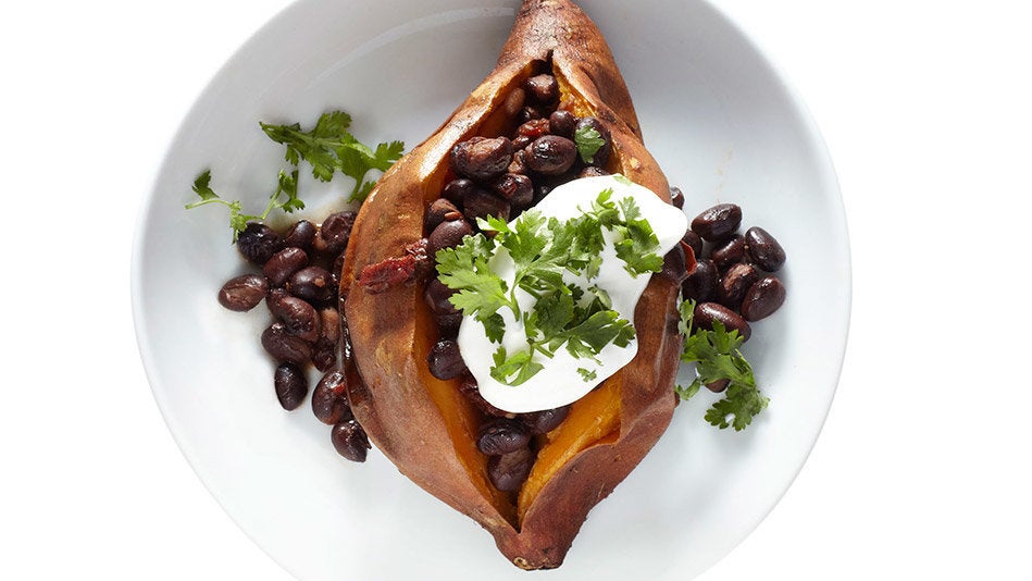 Chipotle Bean–Stuffed Roasted Sweet Potatoes