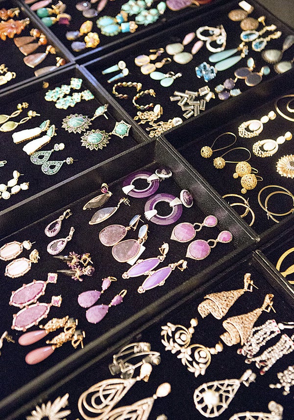 Amid a sea of colored earrings...
