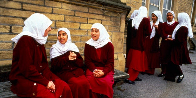 Schoolgirls wearing chadoor. Isfahan Iran