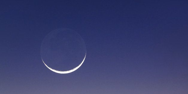Beautiful new moon at sunset in Madagascar