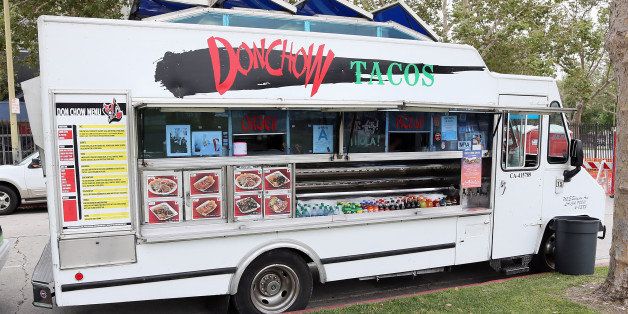 LOS ANGELES, CA - MAY 24: A food truck is seen at the 'Say Anything' 25th anniversary screening at Exposition Park on May 24, 2014 in Los Angeles, California. (Photo by David Livingston/Getty Images)