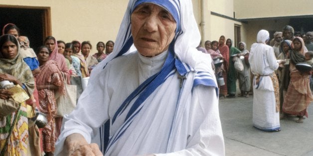 INDIA - DECEMBER 05: Mother Teresa of Calcutta (Mother Theresa) at her mission to aid poor, starving and suffering people in