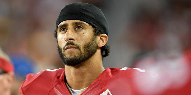 SANTA CLARA, CA - AUGUST 26: Quarterback Colin Kaepernick #7 of the San Francisco 49ers looks on from the sidelines against the Green Bay Packers in the first half of their preseason football game at Levi's Stadium on August 26, 2016 in Santa Clara, California. (Photo by Thearon W. Henderson/Getty Images)