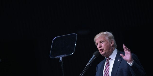 Republican presidential nominee Donald Trump speaks during a rally at Aaron Bessant Park on October 11, 2016 in Panama City, Florida. / AFP / MANDEL NGAN (Photo credit should read MANDEL NGAN/AFP/Getty Images)