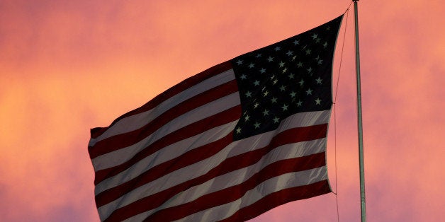 08 October, 2016: An American Flag flies beautifully during a match between Navy and Houston at Navy - Marine Corps Memorial