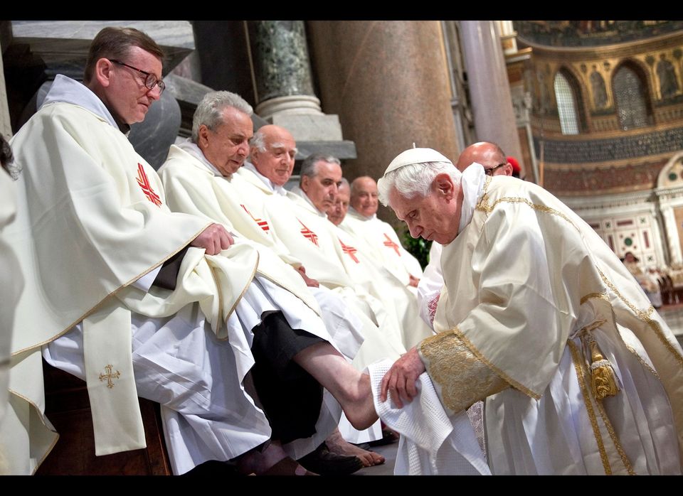 Pope Washes Feet At Mass Of Last Supper