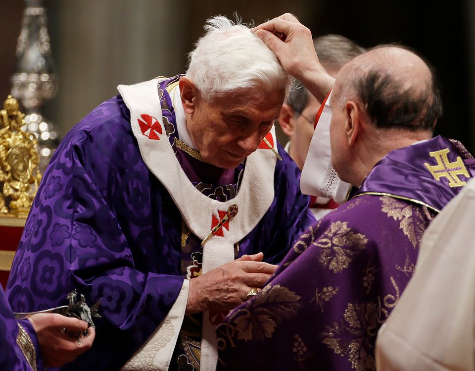 Pope Benedict Receives Ashes 