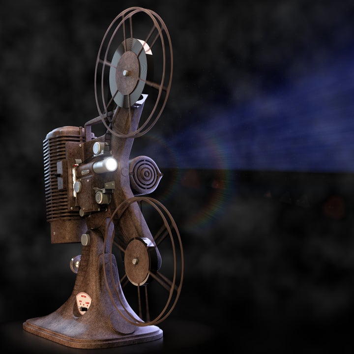 vintage film projector with...