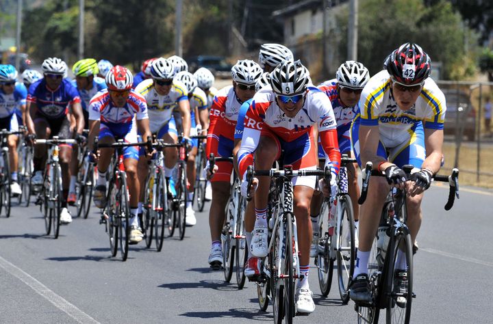 Cyclists during the final race on the 10th Central American Games in San Jose, on March 16, 2013. The 10th Central American Games are taking place from March 3 to 17 in Costa Rica. AFP PHOTO/Ezequiel BECERRA (Photo credit should read EZEQUIEL BECERRA/AFP/Getty Images)