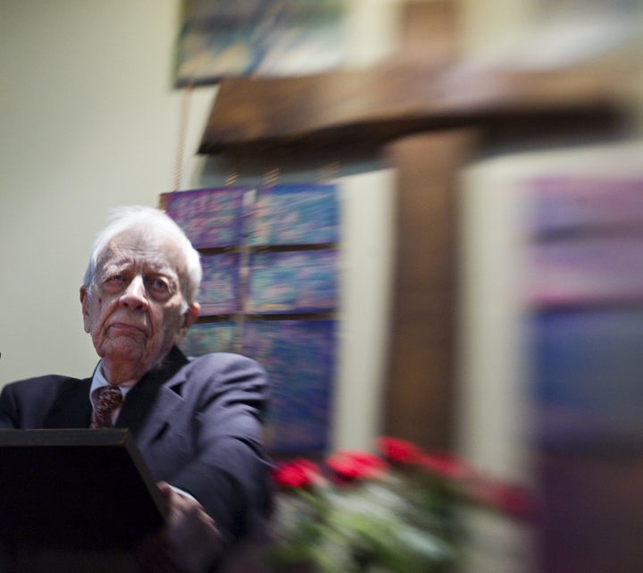 UNITED STATES - DECEMBER 28: Gordon Cosby, founder, during his final sermon at the Church of the Saviour Sunday afternoon in NW DC. (Photo by Kevin Clark/Washington Post/Getty Images)