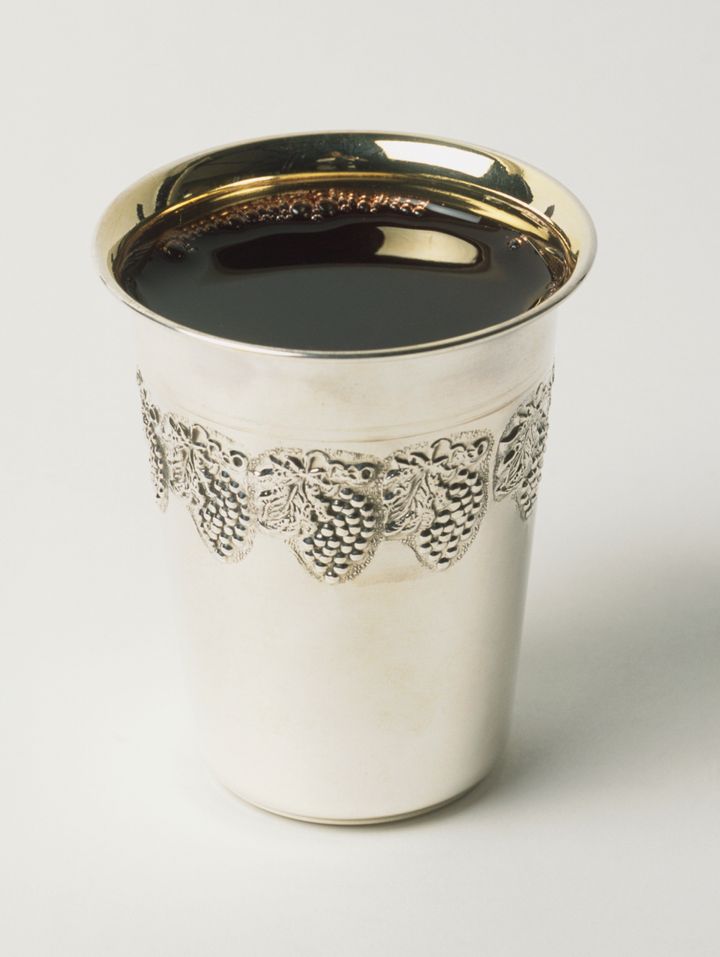 A Jewish Kiddush cup.