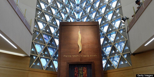 View in the new synagogue of the israelite religion association Wuerttemberg ahead of the opening ceremony on December 2, 2012, in the southern German city Ulm. AFP PHOTO/CHRISTOF STACHE (Photo credit should read CHRISTOF STACHE/AFP/Getty Images)