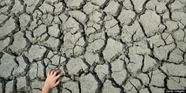 Cracked land caused by drought