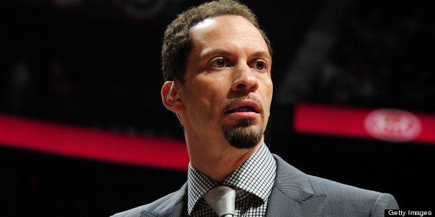 ATLANTA, GA - MAY 3: Here is a close-up of Chris Broussard an ESPN analyst after Game Six of the Eastern Conference Quarterfinals in the 2013 NBA Playoffs on May 3, 2013 at Philips Arena in Atlanta, Georgia. NOTE TO USER: User expressly acknowledges and agrees that, by downloading and/or using this Photograph, user is consenting to the terms and conditions of the Getty Images License Agreement. Mandatory Copyright Notice: Copyright 2013 NBAE (Photo by Scott Cunningham/NBAE via Getty Images)