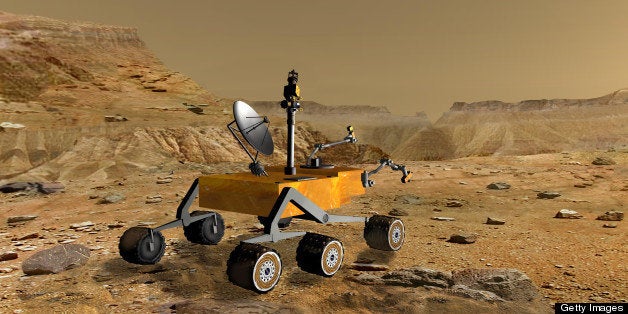 Artist's conception of NASA's Mars Science Laboratory Rover, currently under development. The new rover will have a greater range than any previous one, and would investigate the past and present ability of Mars to support life. NASA is considering using n