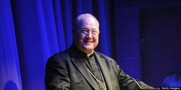 NEW YORK, NY - MAY 08: Cardinal Dolan speaks at the Norwegian Breakaway Christening Ceremony on May 8, 2013 in New York City