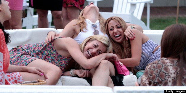 PRINCESSES LONG ISLAND -- Pictured: (l-r) Casey Cohen, Chanel Omari, Amanda Bertoncini -- (Photo by: Giovanni Rufino/Bravo/NBCU Photo Bank via Getty Images)