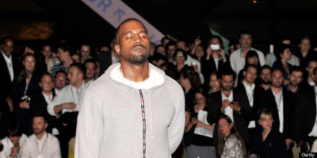 BASEL, SWITZERLAND - JUNE 12: Kanye West shares with the Design Miami/ Basel audience parts of its unreleased new album Yeezus during a listening session at Design Miami/ Basel on June 12, 2013 in Basel, Switzerland. (Photo by The Image Gate/Getty Images)