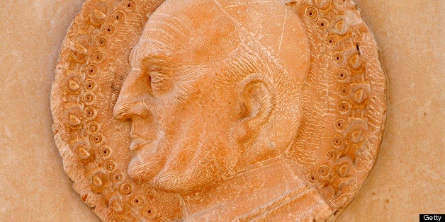 Annunciation basilica sculpture depicting Pope John XXIII (Photo by: Godong/Universal Images Group via Getty Images)