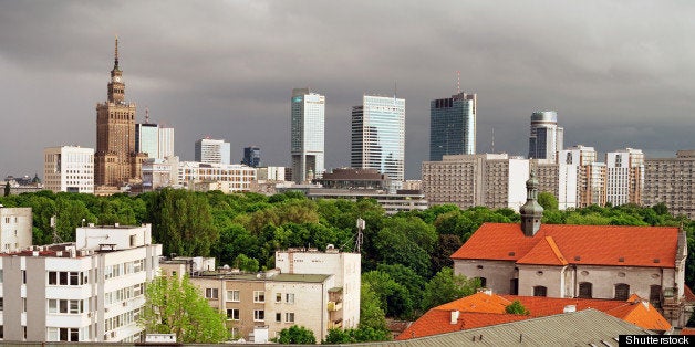 city of warsaw downtown polish ...