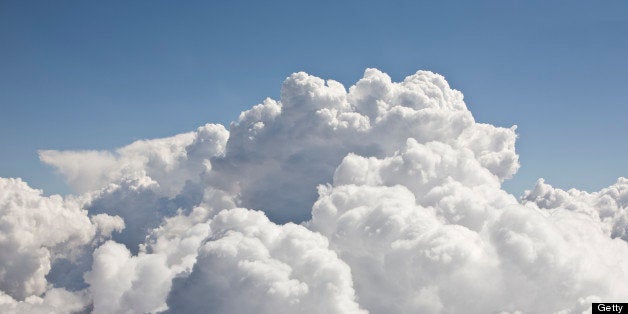 Cumulus clouds, aerial view