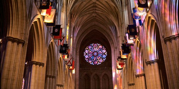 Interior view of the Washington National Cathedral.